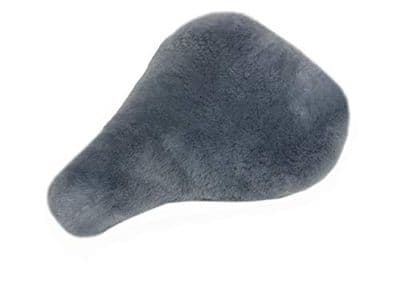 Housse de selle pour vélo adulte Reissner Lammfelle en peau de mouton grise