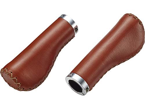 Poignées vélo femme ergonomiques en cuir marron Voxom