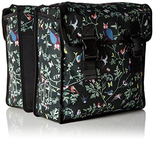 Sacoches doubles de vélo femme Basil look fleuri et petits oiseaux
