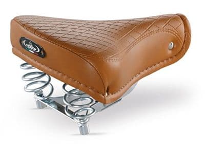 Selle vélo femme en cuir marron avec ressorts pour vélo hollandais ou Beach Cruiser