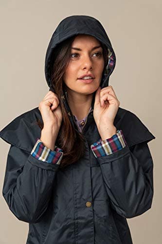 Trench long de pluie étanche noir et féminin pour se déplacer en vélo Lighthouse