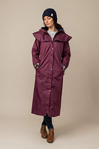 Trench long de pluie étanche rouge bordeaux et féminin pour se déplacer en vélo Lighthouse