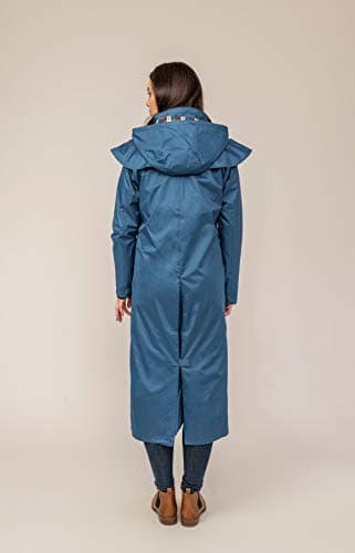 Trench long de pluie étanche vert bleu et féminin pour se déplacer en vélo Lighthouse