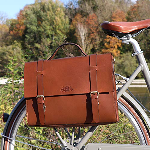 Cartable vélo femme en cuir marron Sid & Vain