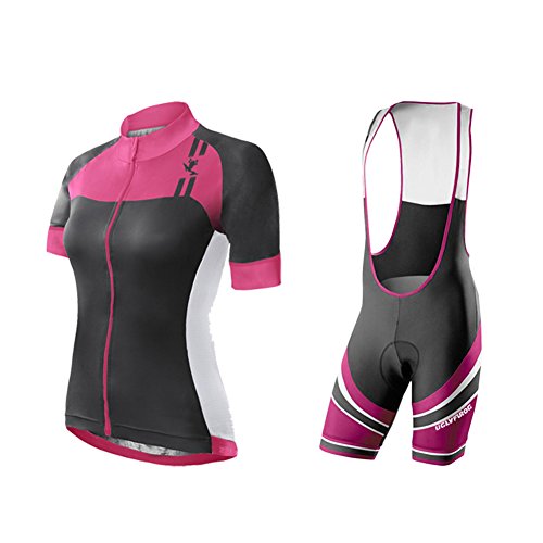 Short cycliste Uglyfrog rembourré Pad 3D court pour femme avec bretelles et maillot manches courtes assorti