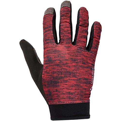 Gants femme imperméables pour vélo Vaude, rouge et noir