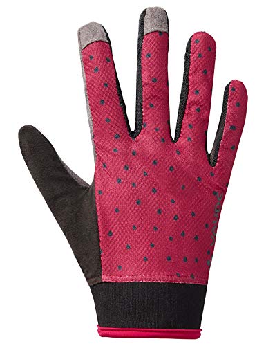 Gants femme imperméables pour vélo Vaude, rouge et gris