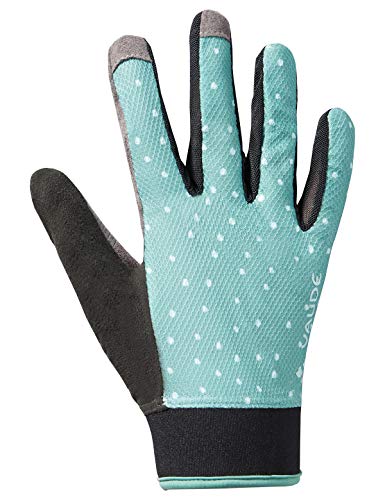 Gants femme imperméables pour vélo Vaude, bleu ciel et gris