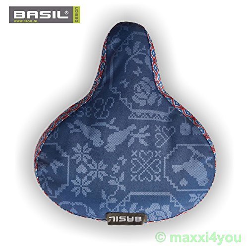 Housse de selle pour vélo femme imperméable bleue imprimé géométrique Basil