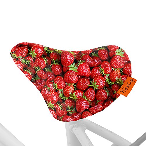 Housse de selle pour vélo femme imprimé fraise