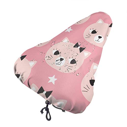 Housse de selle pour vélo femme petits chats Rose