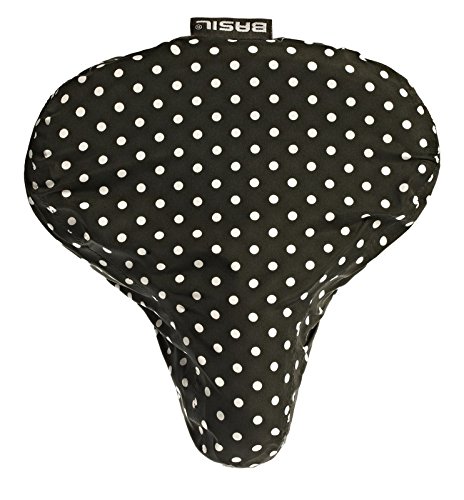 Housse de selle de vélo femme à pois noirs et blancs, Basil