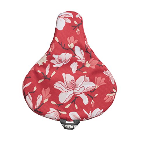 Housse de selle pour vélo femme rouge et fleurie Basil