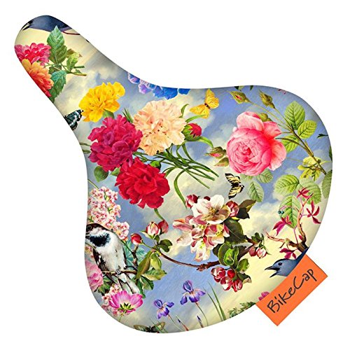 Housse de selle pour vélo femme avec fleurs BikeCap