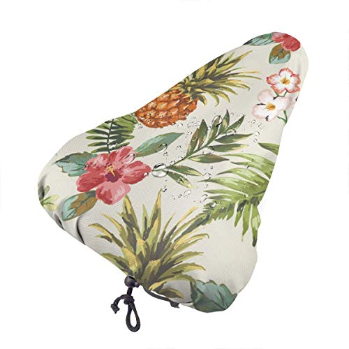 Housse de selle pour vélo femme avec fleurs tropicales