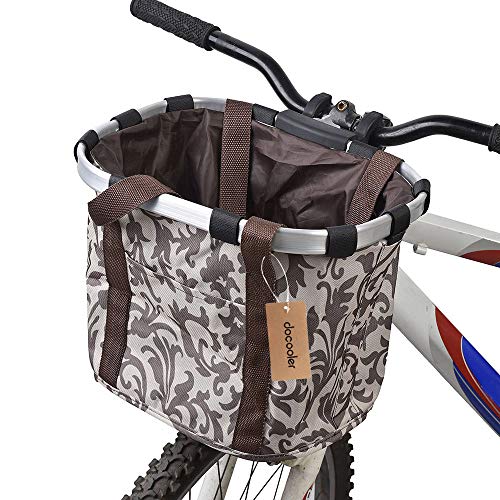 Panier vélo femme  amovible idéal pour les courses imprimé baroque 23 litres cadre alliage aluminium