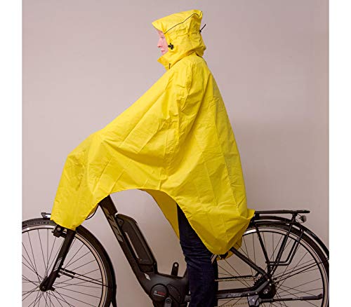 Poncho vélo femme jaune contre la pluie