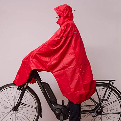 Poncho de pluie vélo femme rouge 