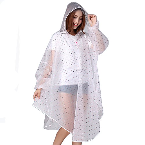 Poncho vélo femme transparent contre la pluie à petit pois