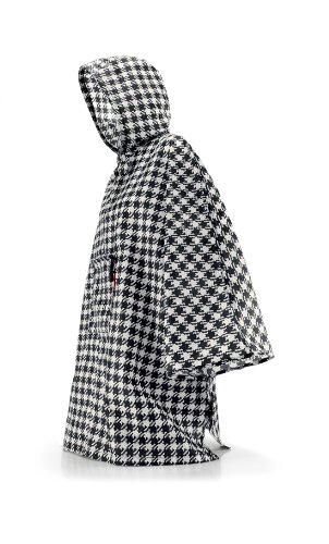 Poncho vélo femme Reisenthel imperméable contre la pluie à motif vichy noir et blanc