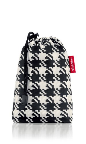 Pochette assortie du poncho vélo femme Reisenthel imperméable contre la pluie à motif vichy noir et blanc