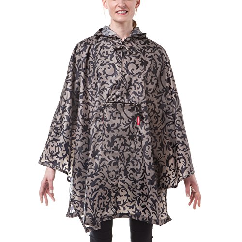 Poncho vélo femme Reisenthel imperméable bleu contre la pluie à motif fantaisie baroque