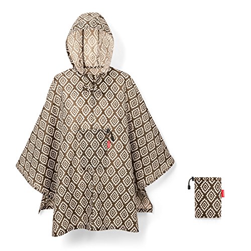 Poncho vélo femme Reisenthel imperméable café contre la pluie à motif fantaisie graphique