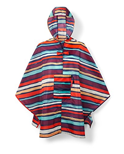 Poncho vélo femme Reisenthel imperméable contre la pluie multicolore à rayures