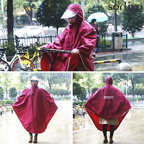 Poncho vélo femme rouge imperméable