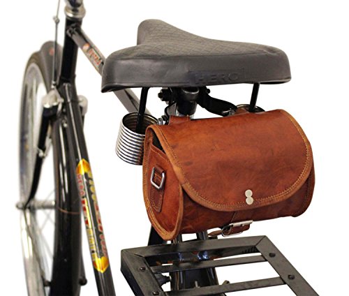 Sacoche de selle Gusti pour vélo femme en cuir marron clair Vintage