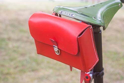 Sacoche de selle London Craftwork pour vélo femme en cuir rouge Vintage