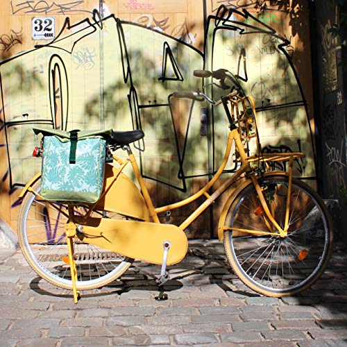 Sacoche Vélo femme pour porte-bagage signée Ukiri en tissu vinyl imperméable litres