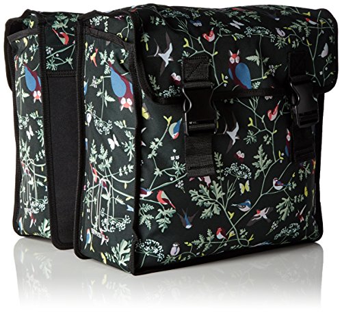 Sacoches doubles de vélo femme Basil look fleuri et petits oiseaux