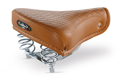 Selle vélo femme en cuir marron avec ressorts pour vélo hollandais ou Beach Cruiser