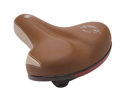 Selle vélo femme large et rembourrée marron