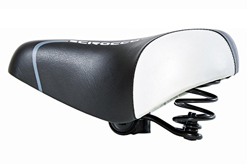 Selle city bike pour vélo de femme hollandais ou cruiser noire et blanche