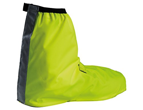 Sur-chaussures femme imperméables pour se déplacer à vélo par temps de pluie couleur jaune fluo, Vaude