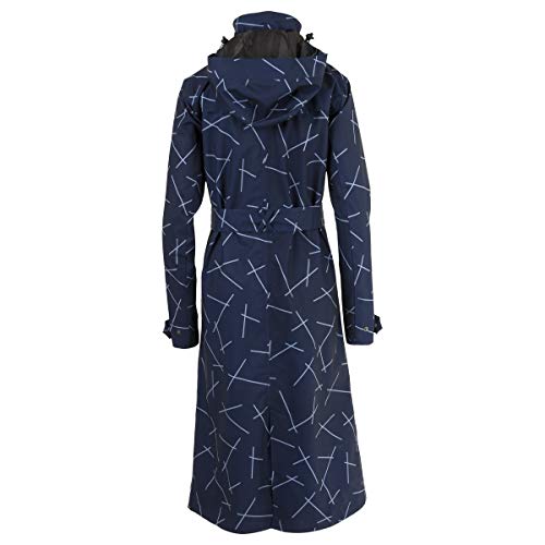 Trench long imperméable femme couleur marine imprimé graphique pour se déplacer à vélo Agu