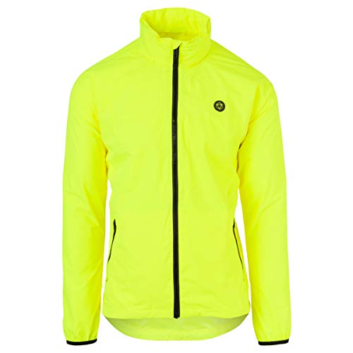 Veste de pluie courte pour cyclisme femme jaune fluo Agu