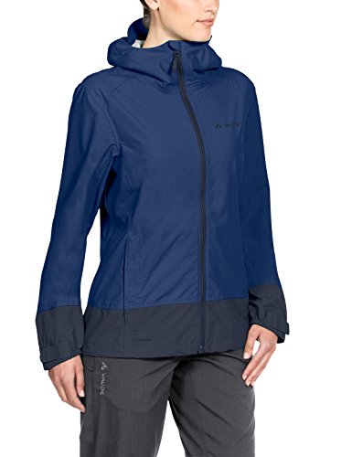 Veste de pluie courte pour cyclisme femme bleue marine Vaude