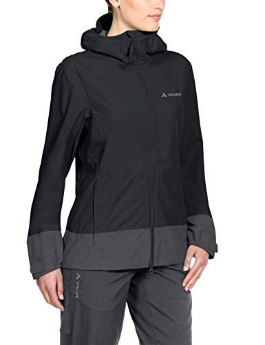 Veste de pluie courte pour cyclisme femme noire Vaude