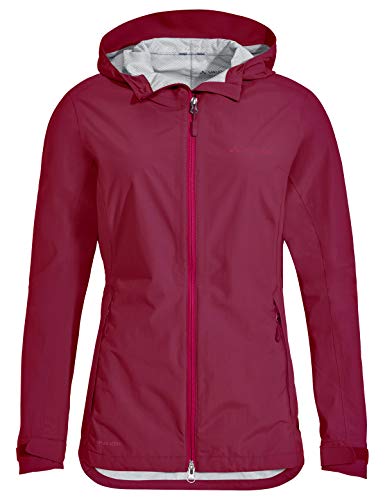 Veste de pluie courte pour cyclisme femme rouge bordeaux Vaude